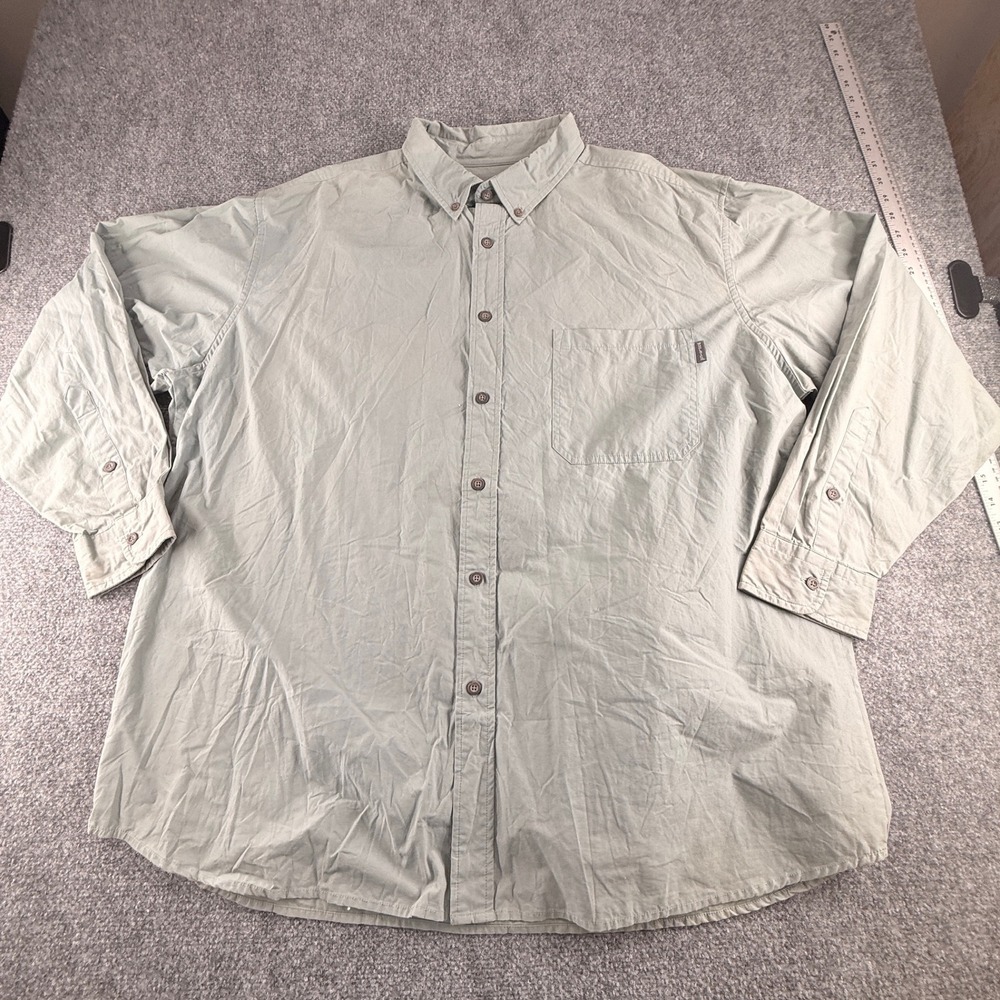 Woolrich Mens XXL Sage Green Button Down Long Sleeve Outdoor Shirt Pocket